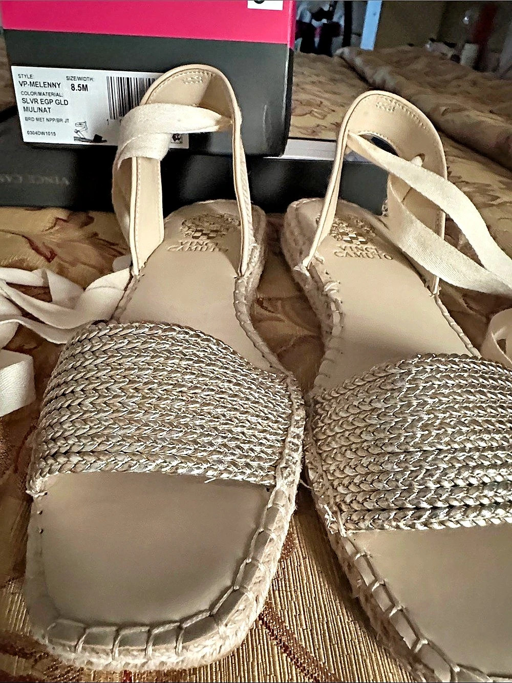 Vince Camuto Melenny Espadrille Sandal Espadrille Sandals in gld/silver US 8.5